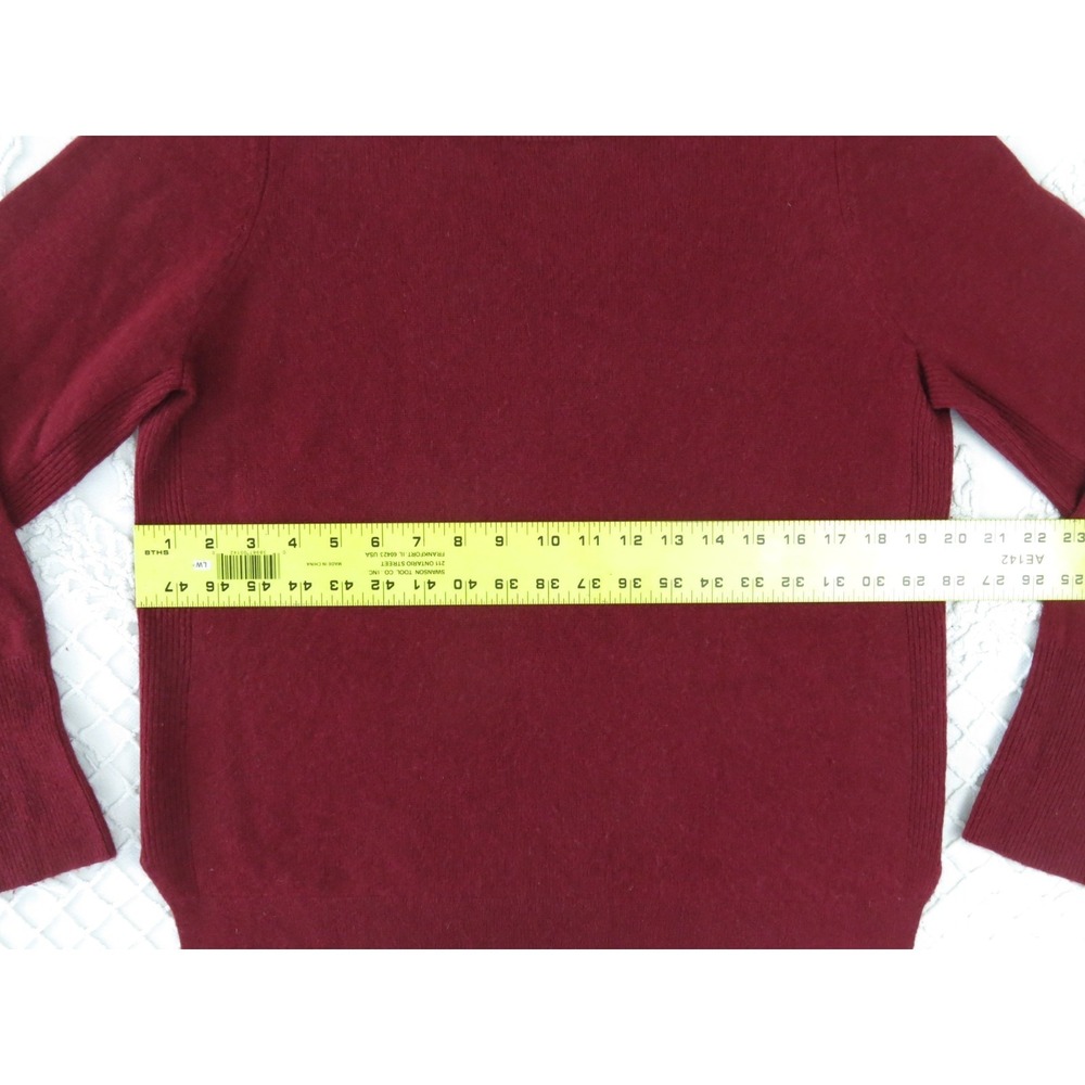 Halogen Cashmere Sweater Women's Large Brick Red Crew Neck Size Vents Pullover - Picture 5 of 6